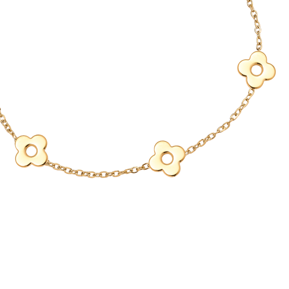 17cm Fünf Blumen Edelstahl Armkette         