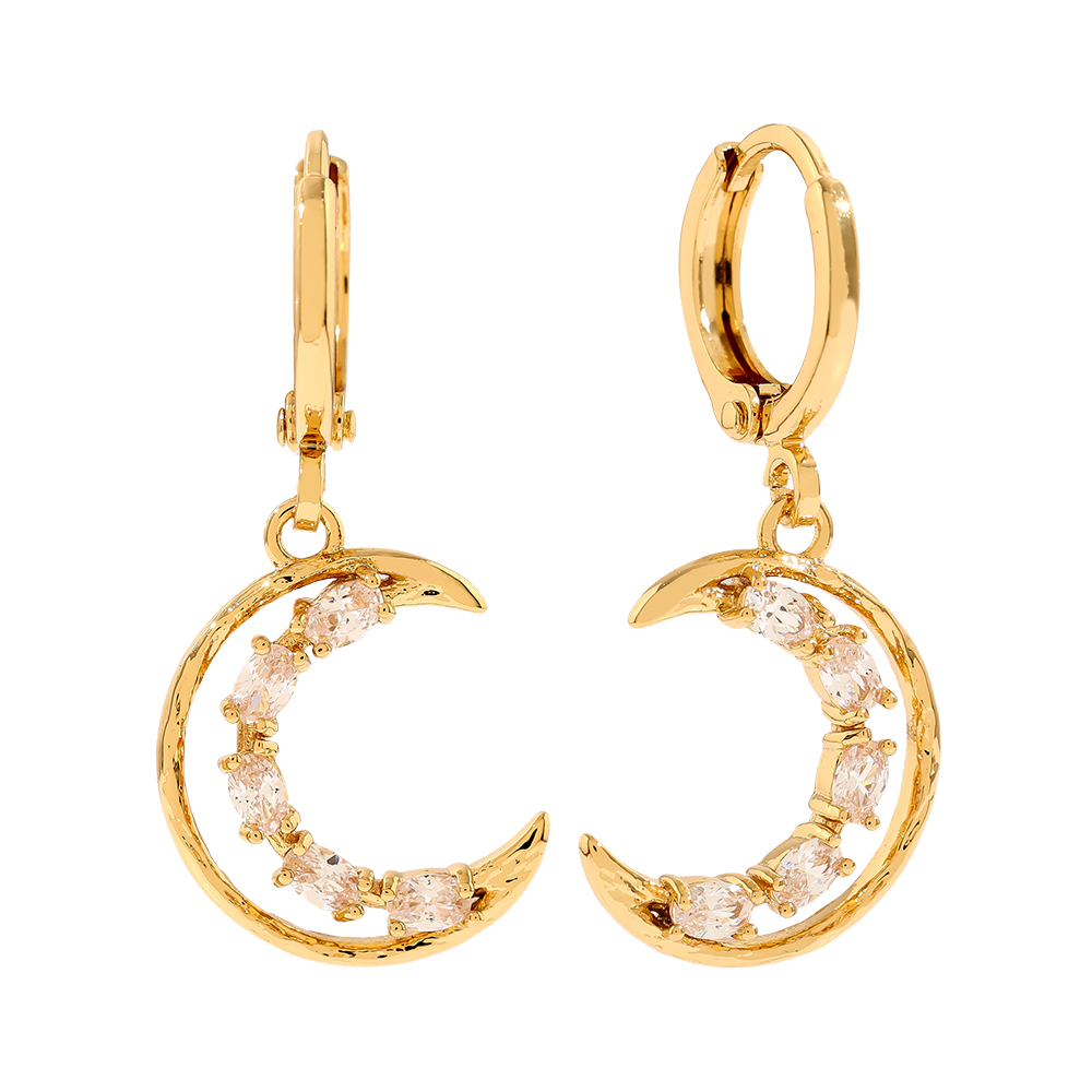 31mm Halfmoon Diamond Vergoldete Ohrringe