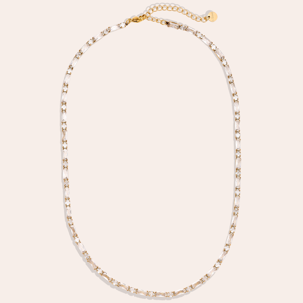Edelstahl Halskette 40cm Diamond Cube And Dot Chain