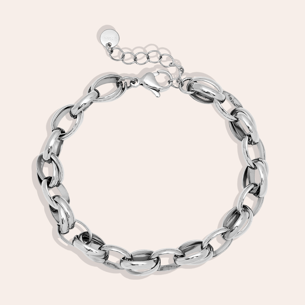 Edelstahl Armkette 18cm Oval Chain