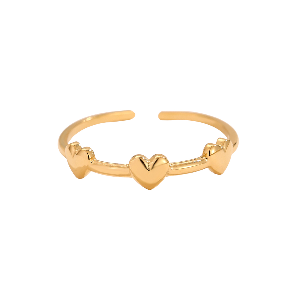 Three Tiny Heart Edelstahl Ring  