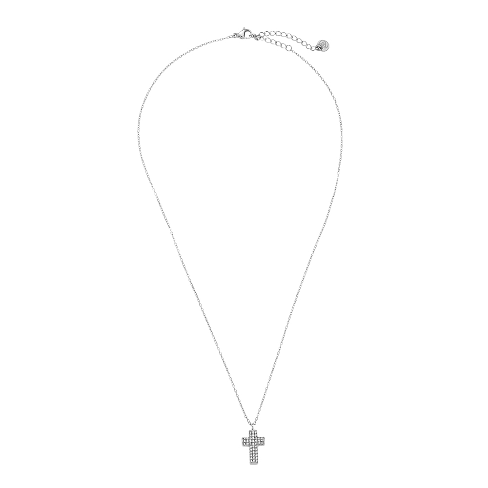 40cm Glory Cross Diamond Edelstahl Halskette