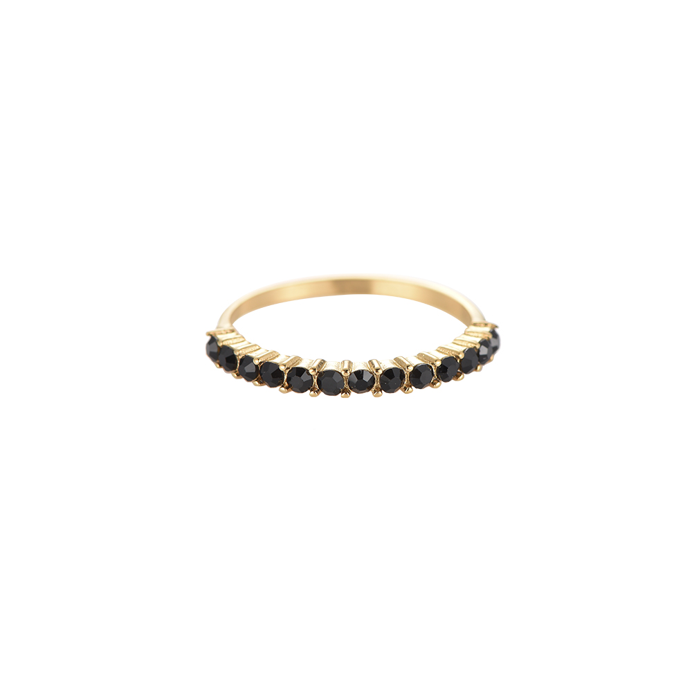 1/2 Shining Diamonds Hoop Edelstahl Ring