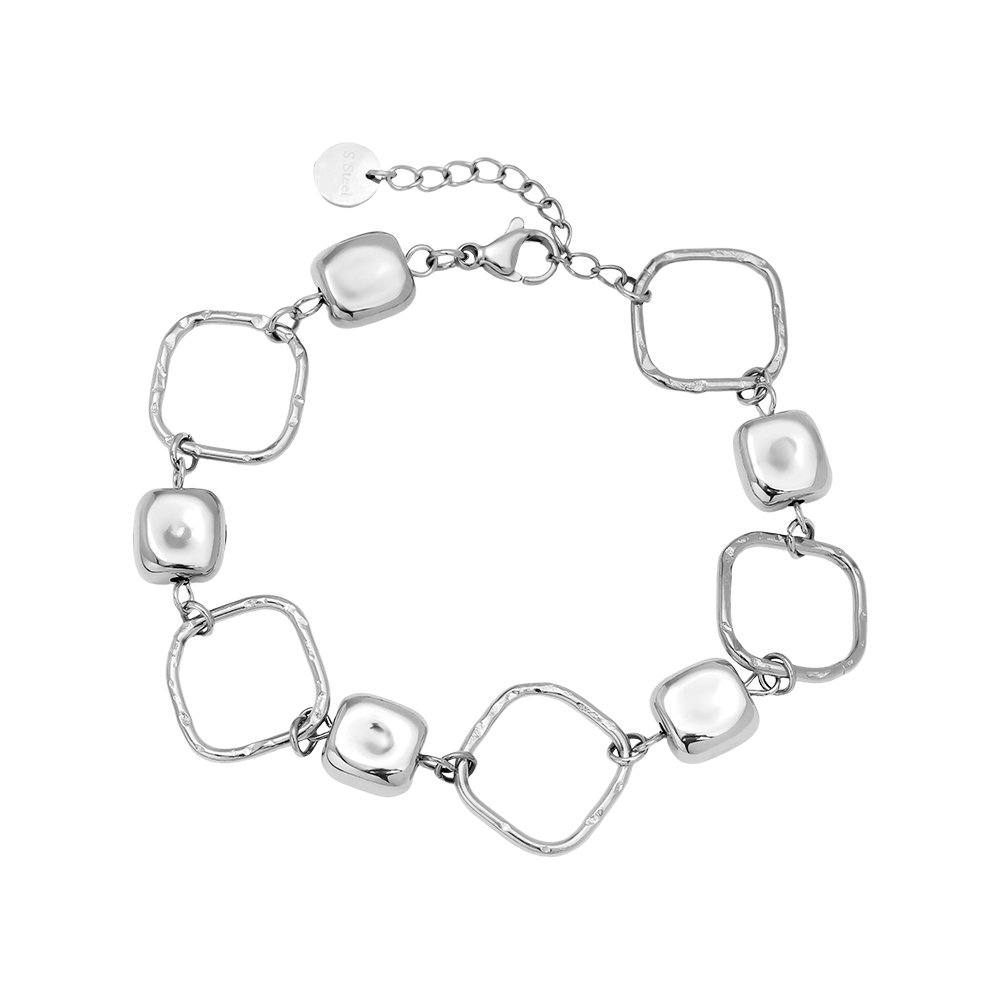 Edelstahl Armkette 17cm Cube Chain