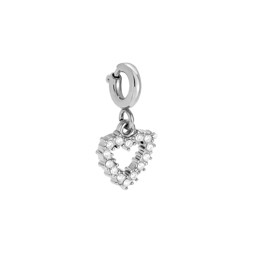 8mm Spring Clasp Hollow Diamond Heart Edelstahl Pendant 8mm Spring Clasp Hollow Diamond Heart Edelstahl Pendant
