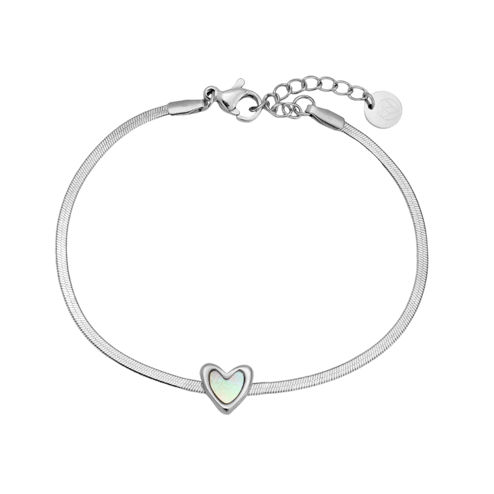 17cm Shell Heart Edelstahl Armband   