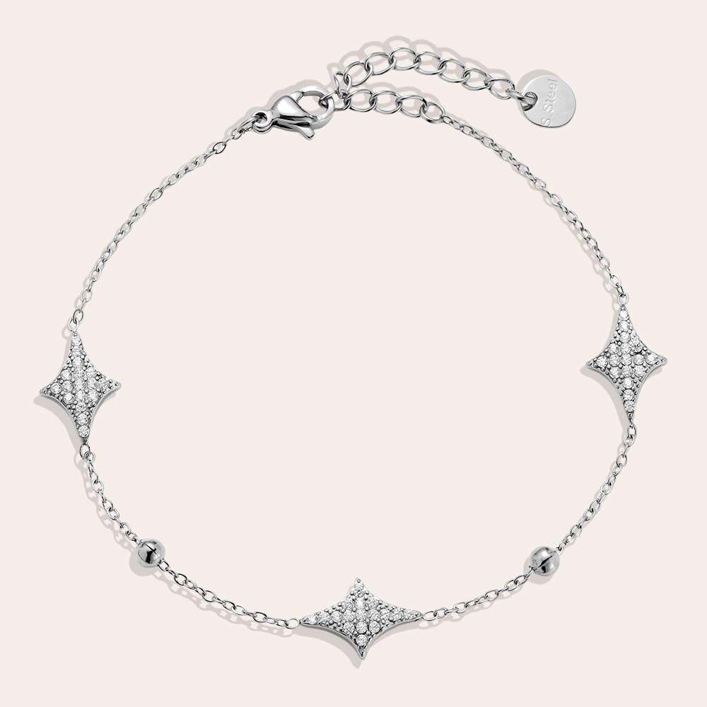 Edelstahl Armkette 16cm Nice Diamond Shape
