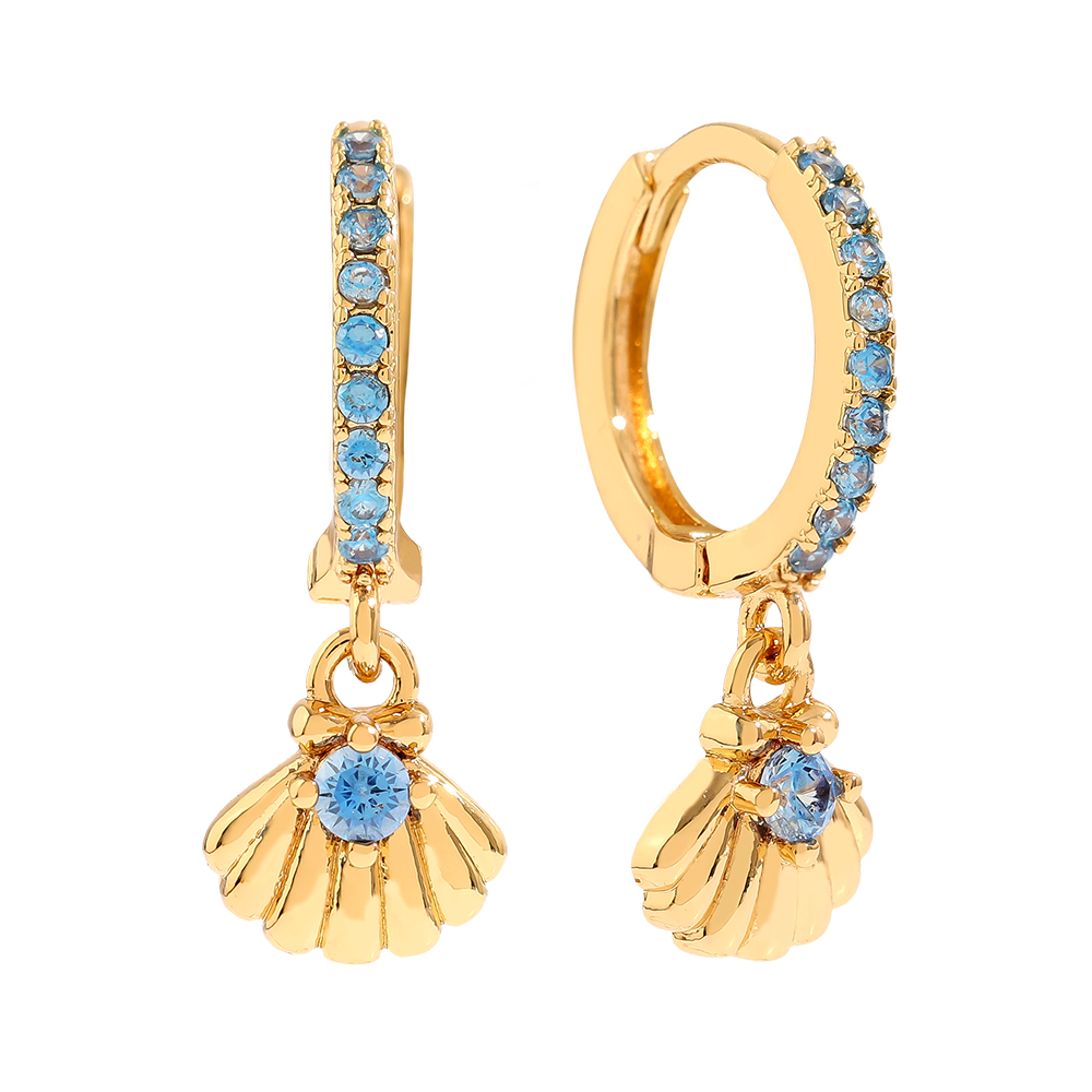 24mm Diamond Shell Vergoldete Ohrringe  