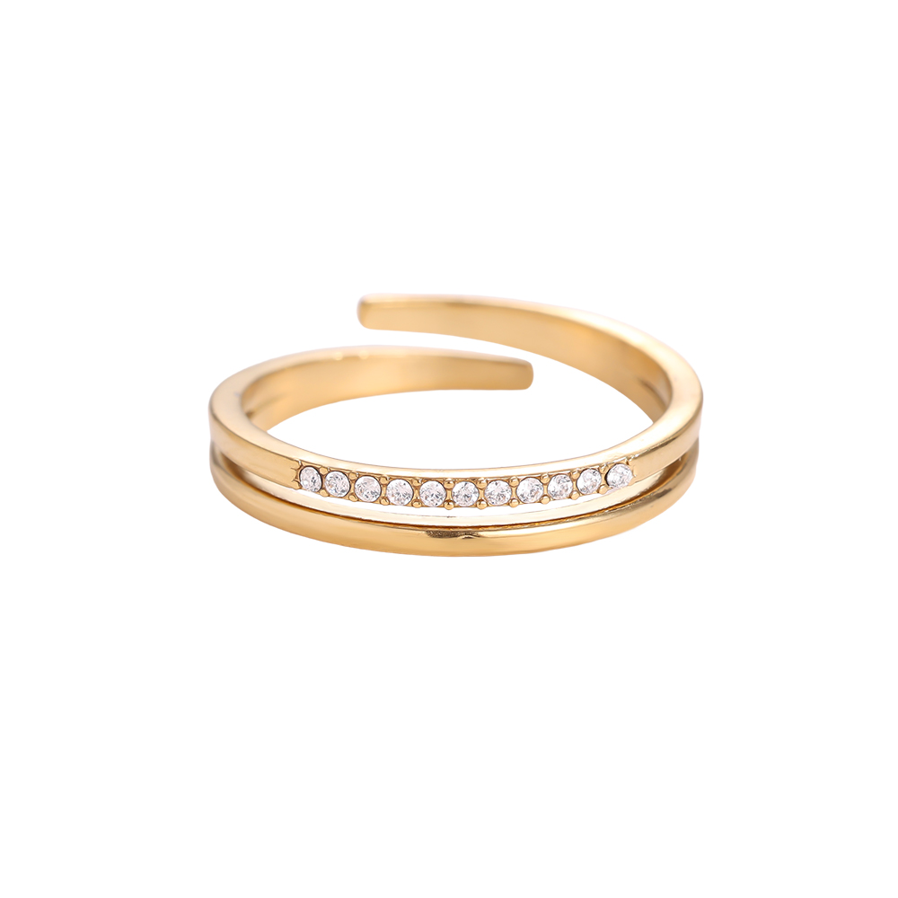 Easy Wraparound Diamond Edelstahl Ring     
