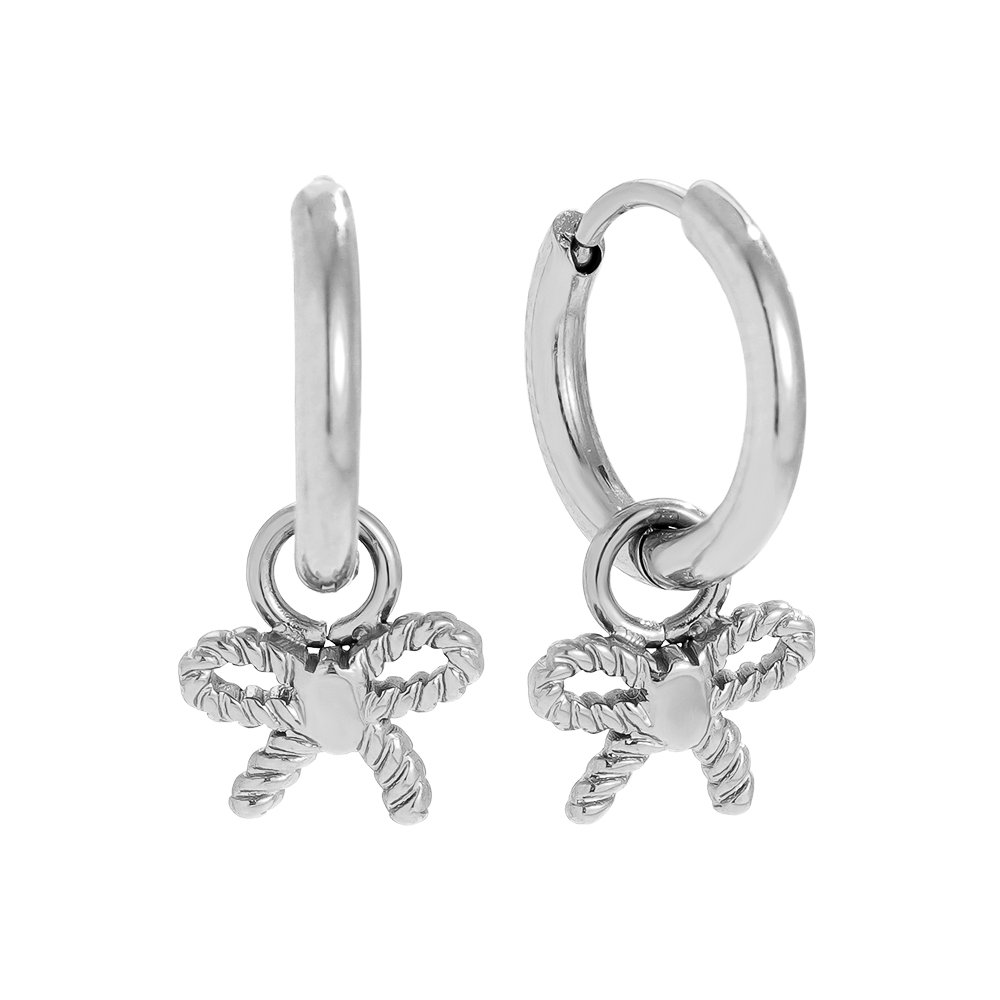 2cm Mini Twist Bowtie Edelstahl Ohrringe      