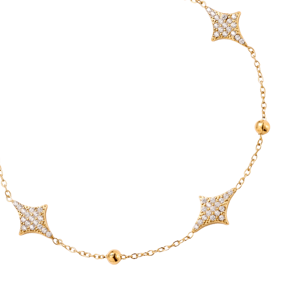 Edelstahl Armkette 16cm Nice Diamond Shape