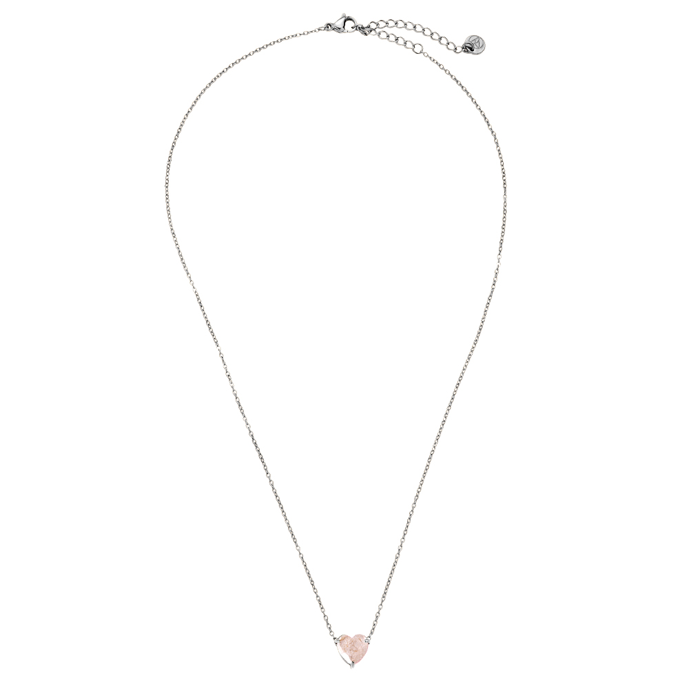 43cm Multi Colour Diamond Heart Stainless Steel Necklace