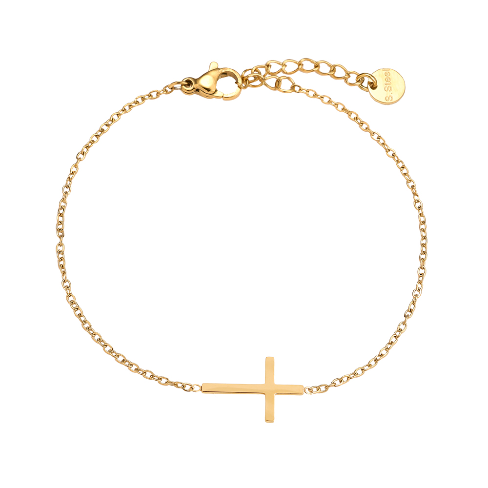 17cm Kreuz Edelstahl Armband