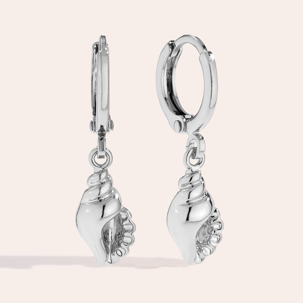 2.7cm Conch Vergoldete Ohrringe     