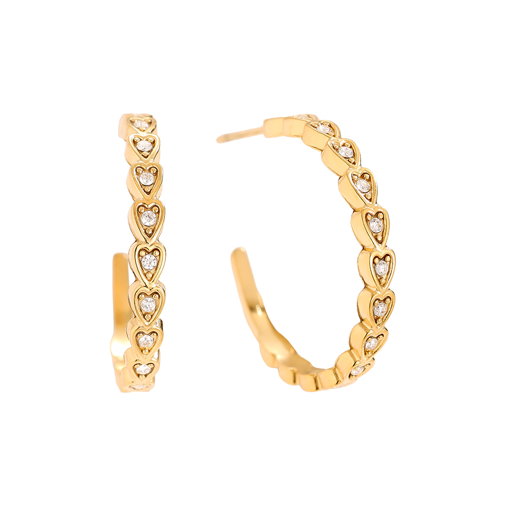 2.2cm Mini Hearts Hoop Edelstahl Ohrringe            