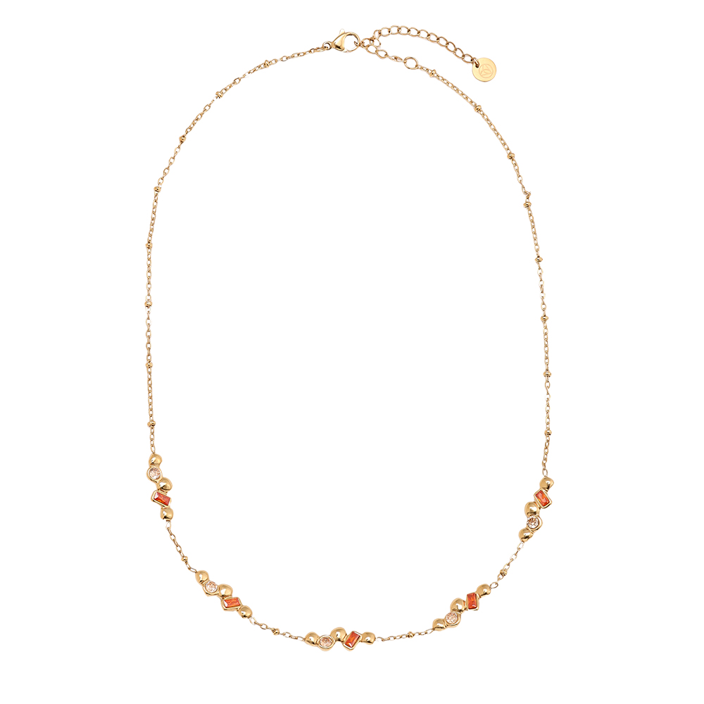 42cm Nice Diamond With Deco Edelstahl Halskette     