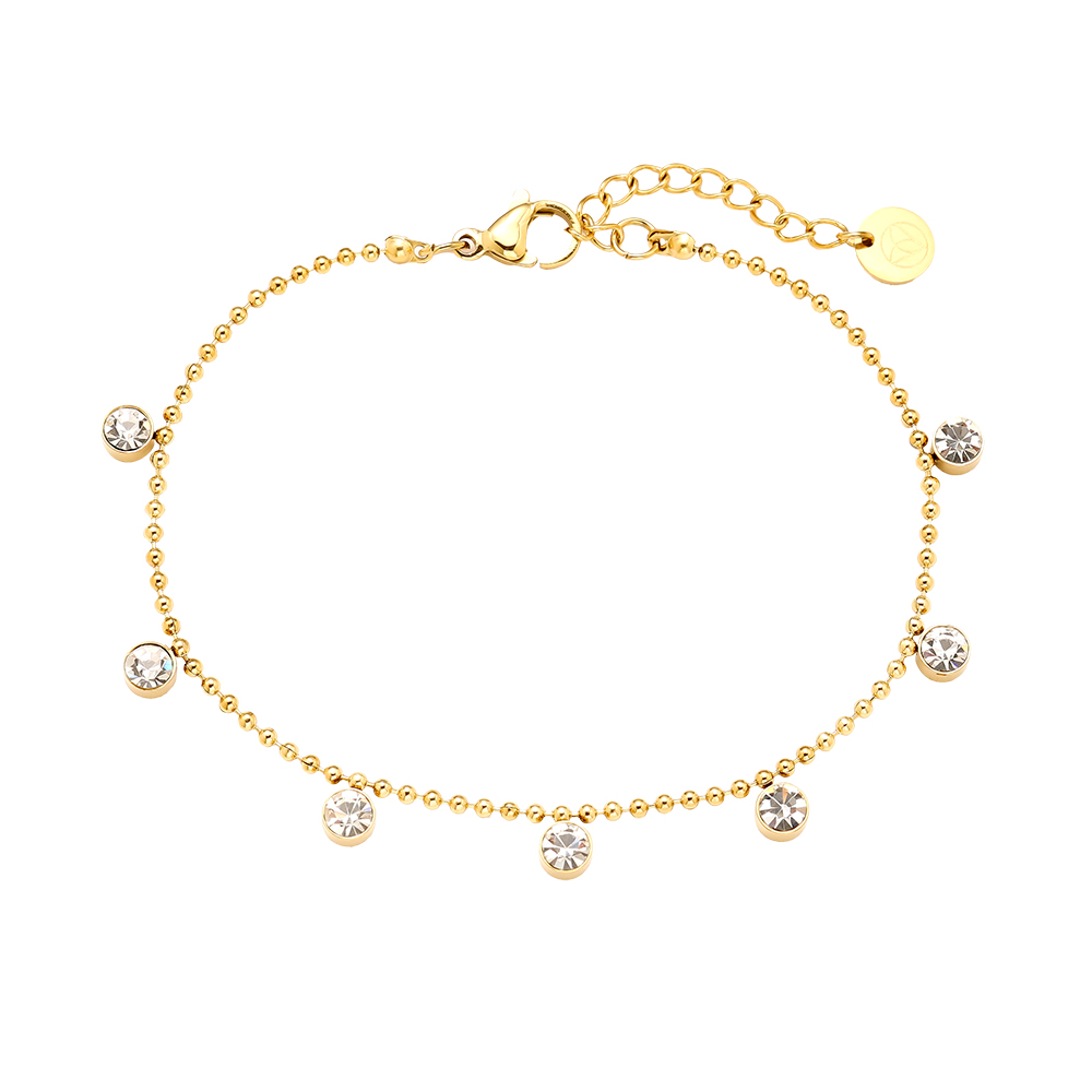 17cm Nice Diamond Dots Edelstahl Armband  