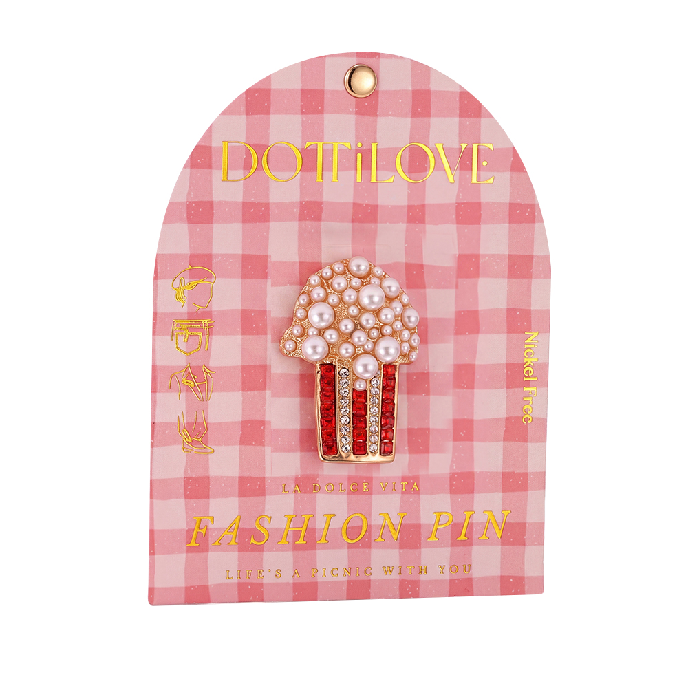 5cm Perlen Popcorn Brosche   