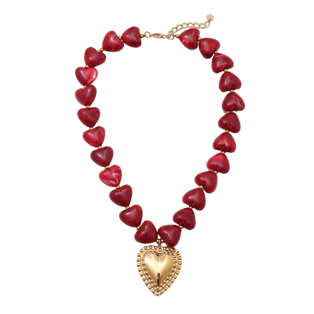 45cm Acrylic Heart Chian Edelstahl Halsketten 