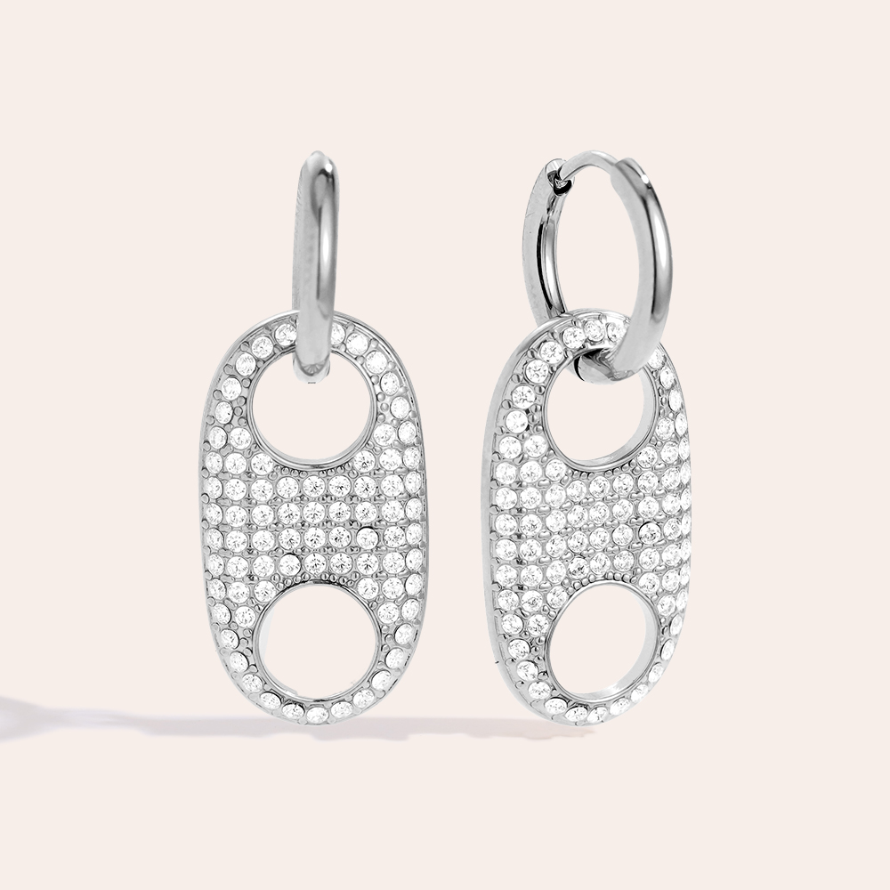 3cm Great Pig Nose Diamond Edelstahl Ohrringe    