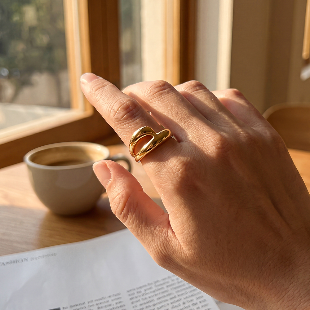 Edelstahl Ring Verstellbarer Minimalistisches Design