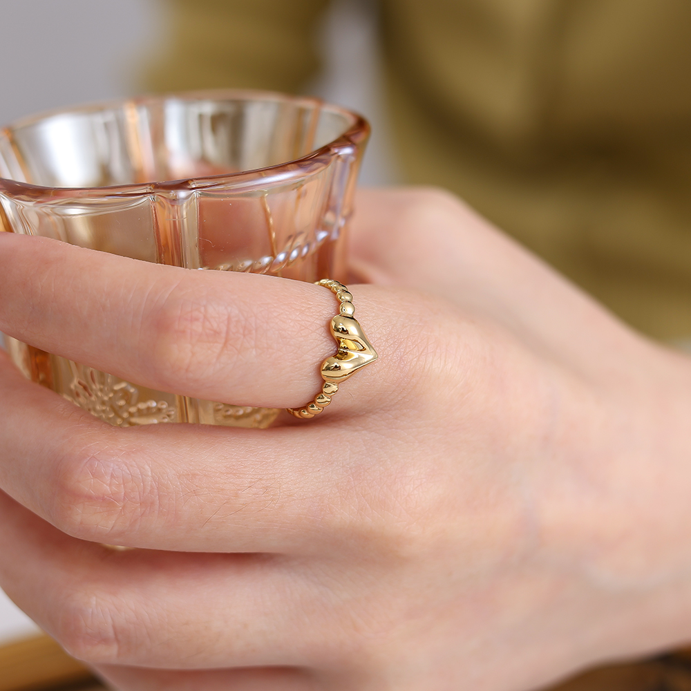 Fine Heart Edelstahl Ring          