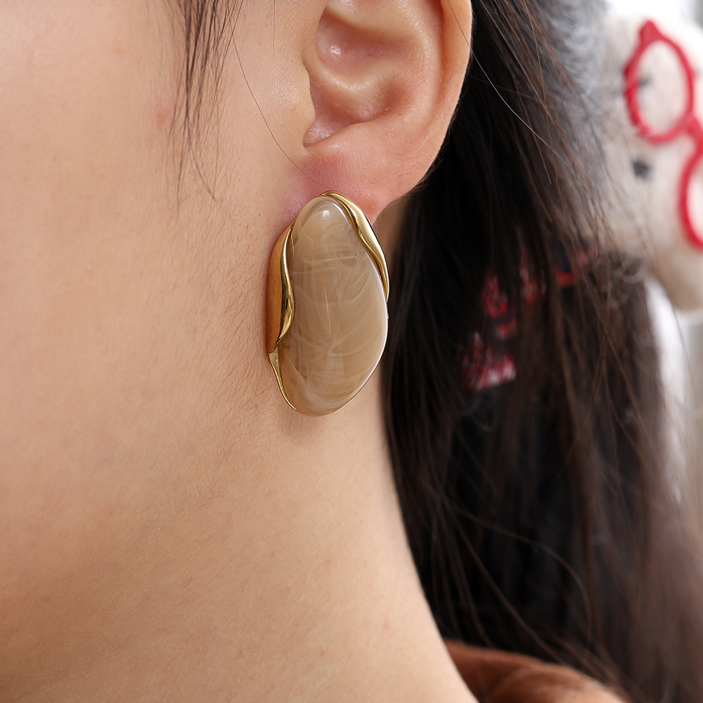 35mm Nice Resin Edelstahl Ohrringe   