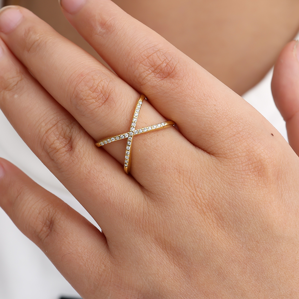 Great Diamond X Edelstahl Ring        