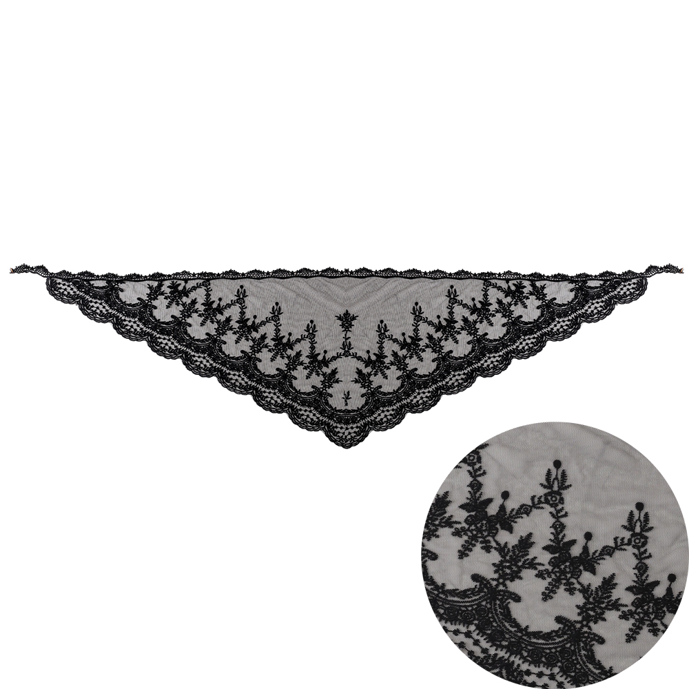 140*40cm Einfarbiger Ornament Spitzenmuster Lace Schal