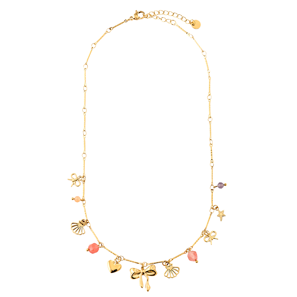 39cm Many Sweet Charms Edelstahl Halskette  