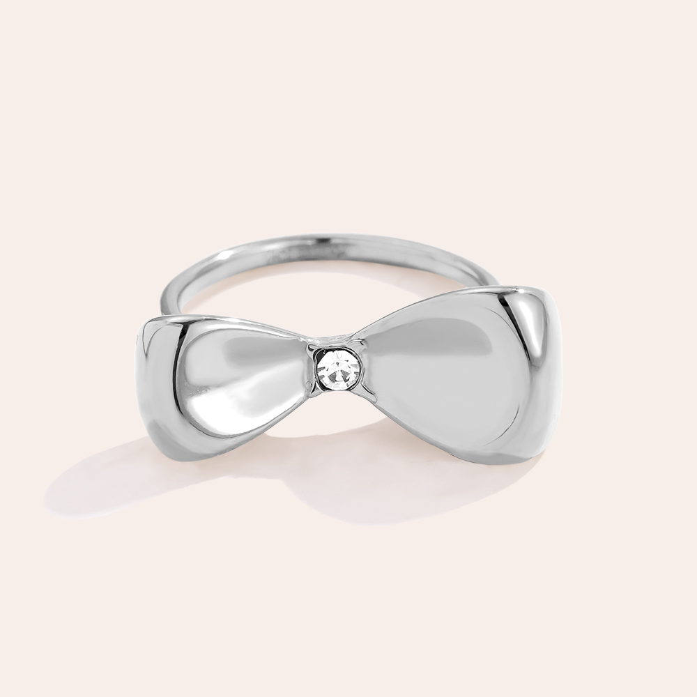 Fine Bowtie Edelstahl Ring      