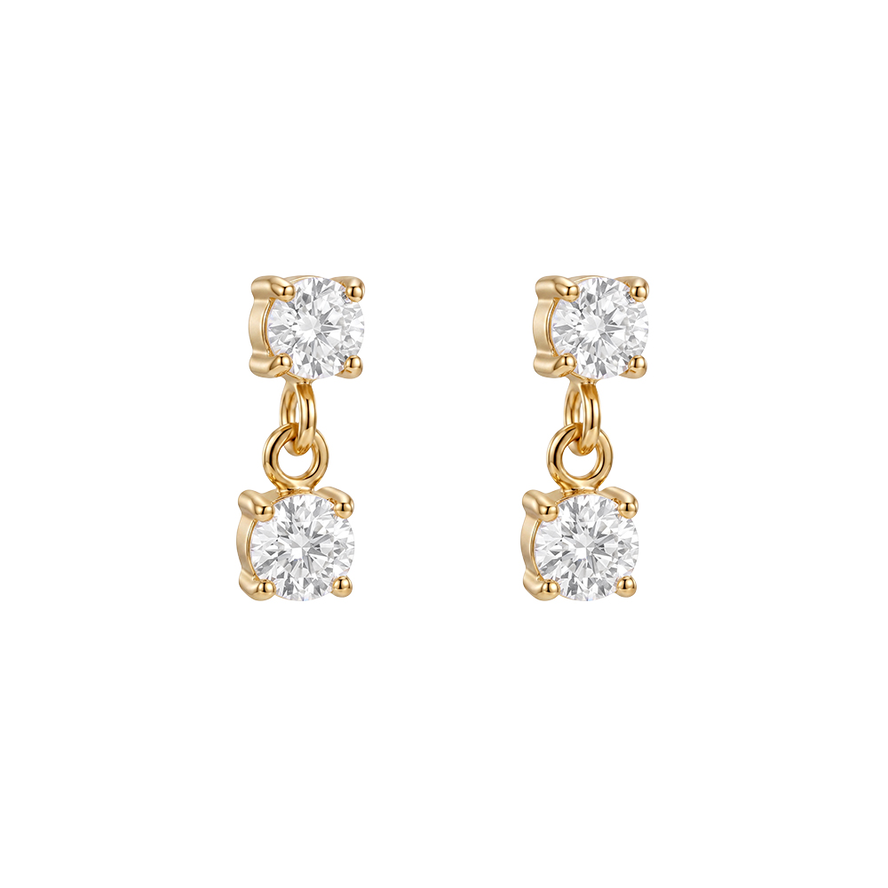 10mm zwei kleine Zirkonia Edelstahl Ohrringe      