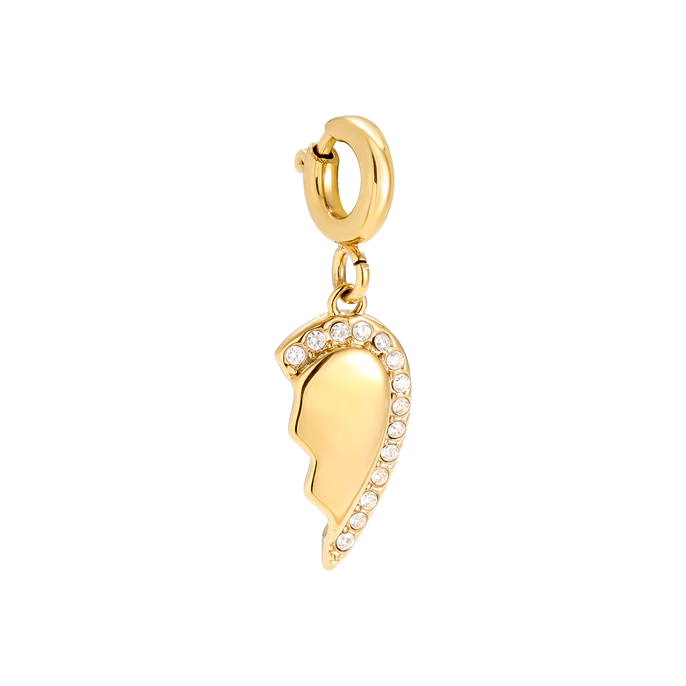 12mm Spring Clasp 2 Hearts Edelstahl Pendant     