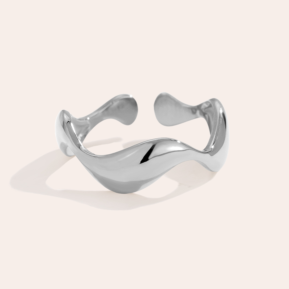 Many Waves Edelstahl Ring         
