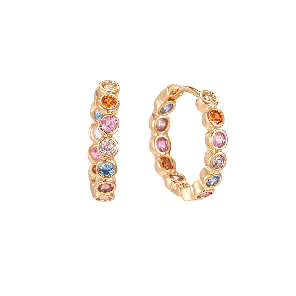 Vergoldete Ohrringe 16mm Zirkonia Creolen