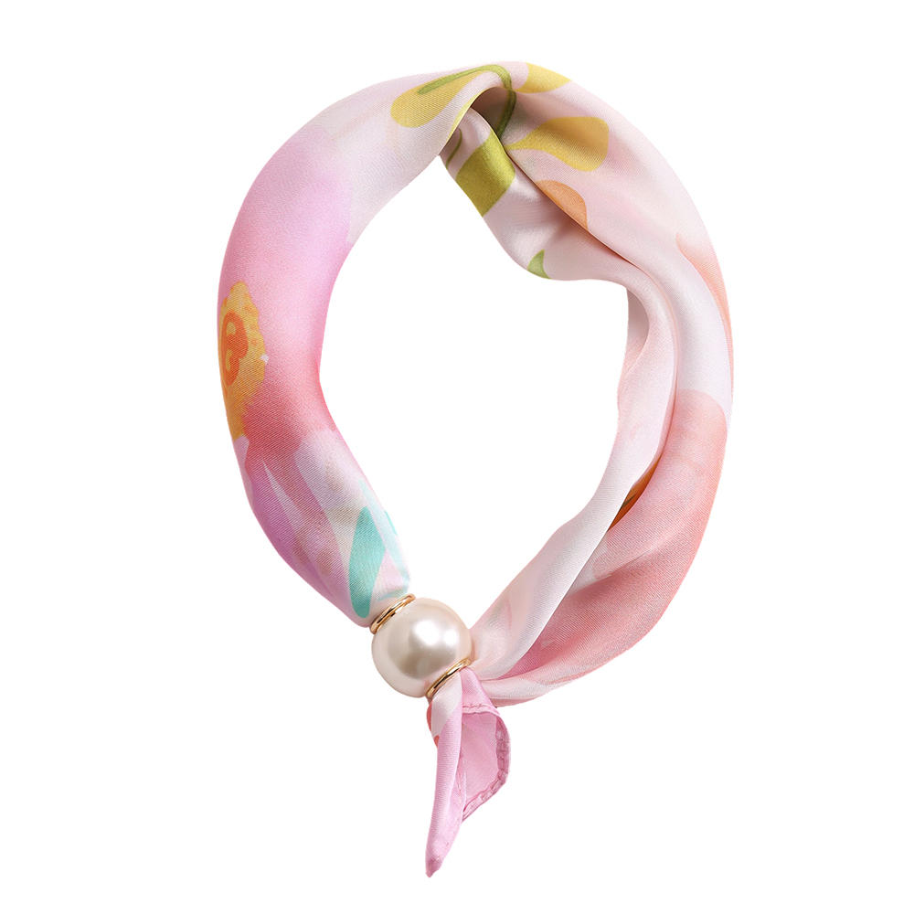 43cm Stilvolles Blatt Muster Rosa Perlen Schal  