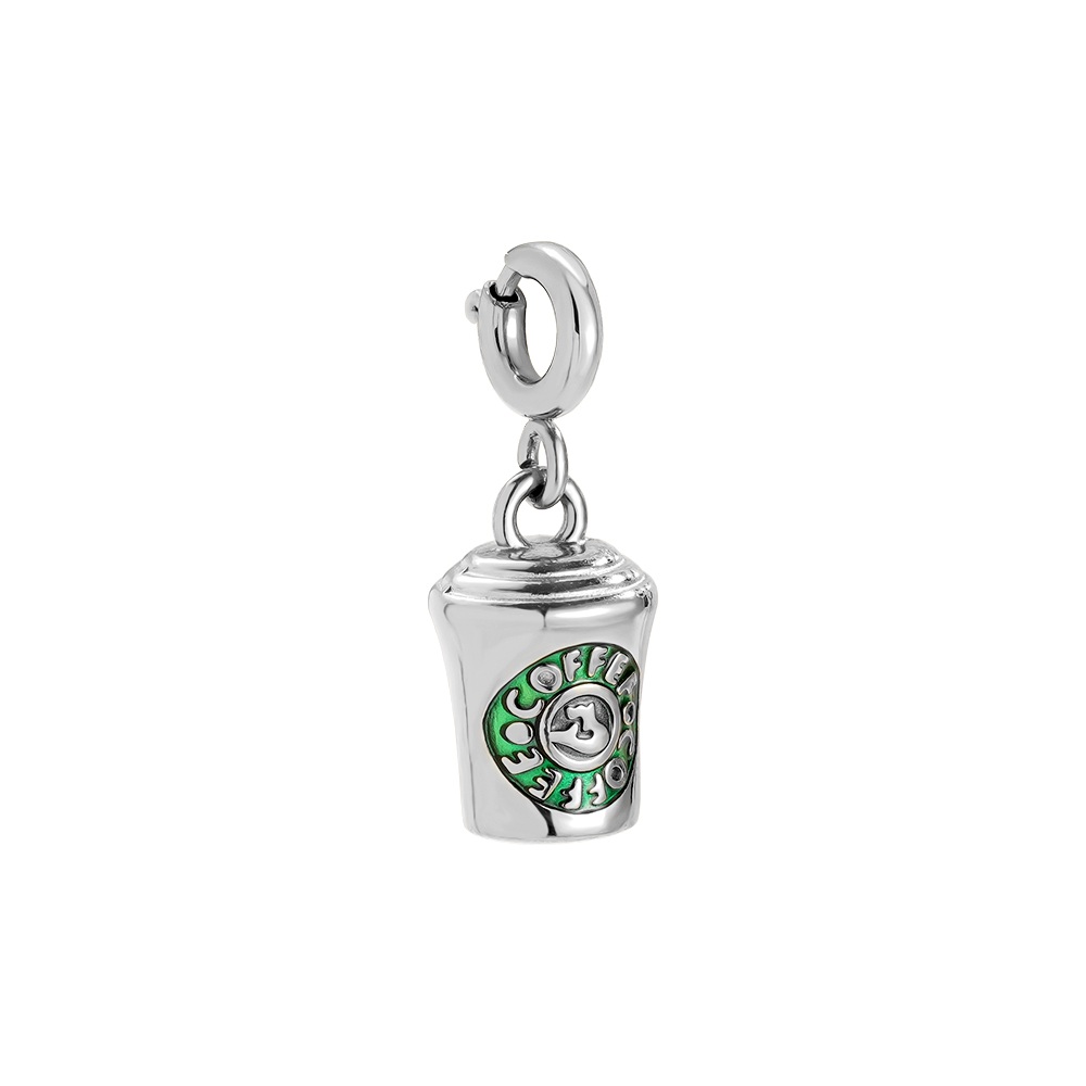 12mm Spring Clasp My Coffee Edelstahl Pendant 12mm Spring Clasp My Coffee Edelstahl Pendant