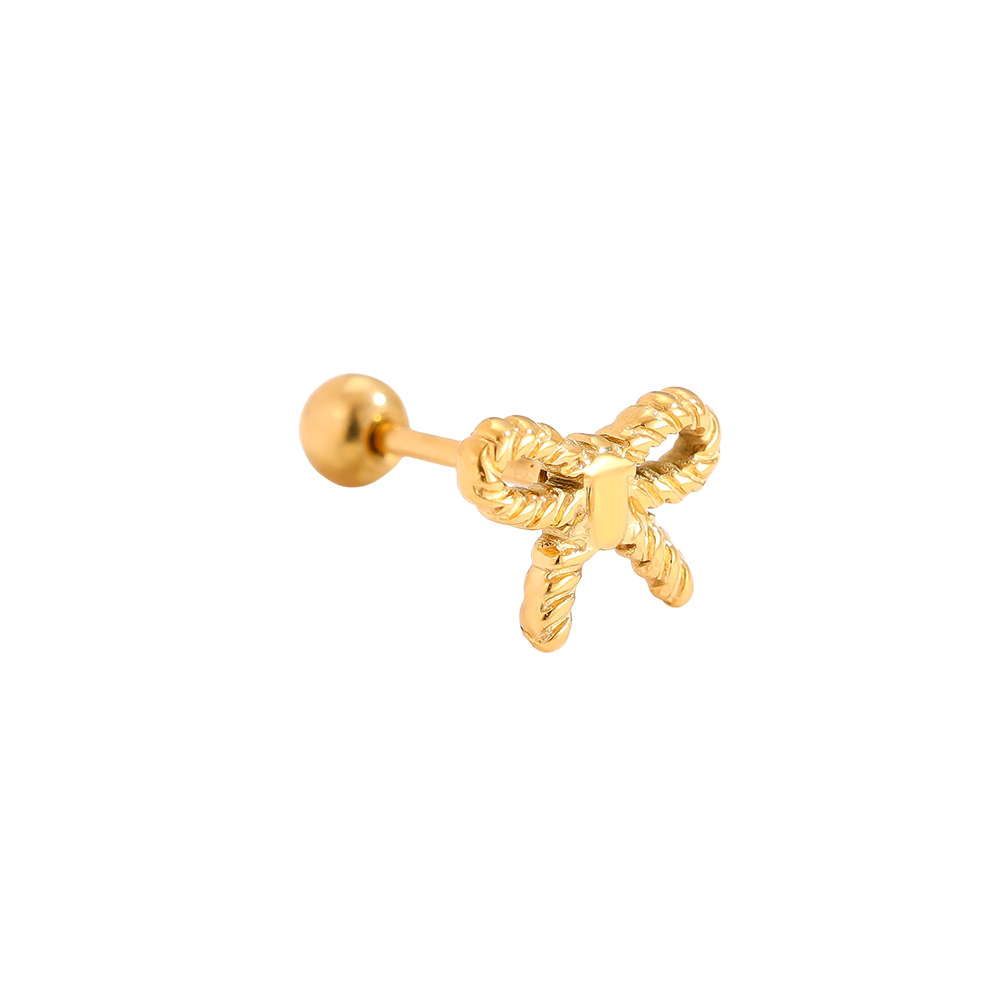 6mm Twist Bowtie Edelstahl Piercing       