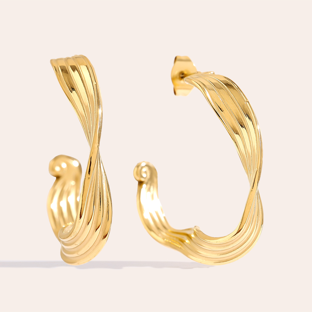 3cm Irregular Hoop Edelstahl Ohrringe   