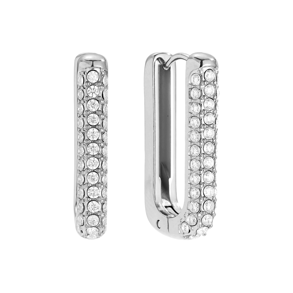 13*24mm Diamond Oval Hoop Edelstahl Ohrringe     