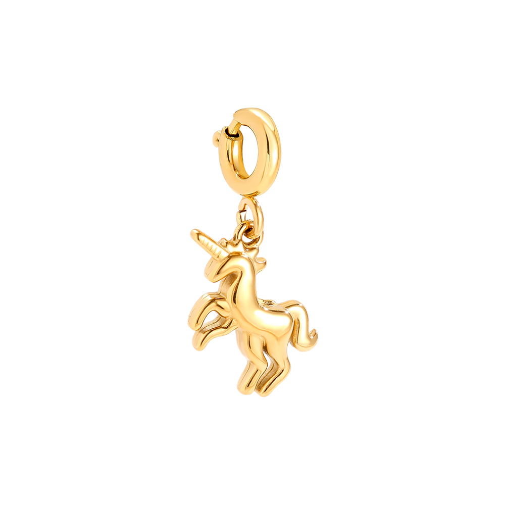 1.2cm Spring Clasp Unicorn Edelstahl Pendant    