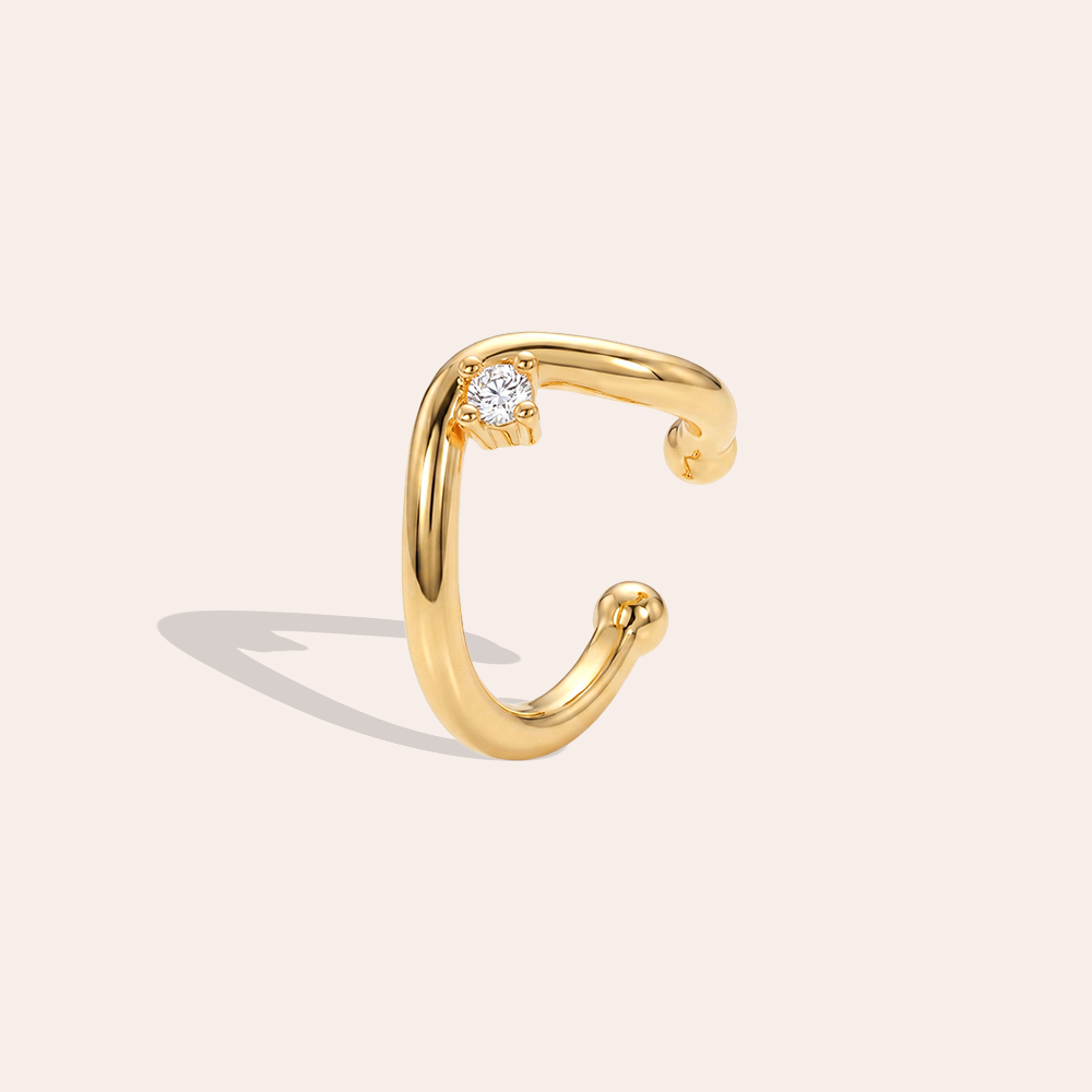 15mm Kleine Tropfen Zirkonia Vergoldete Ear-cuffs