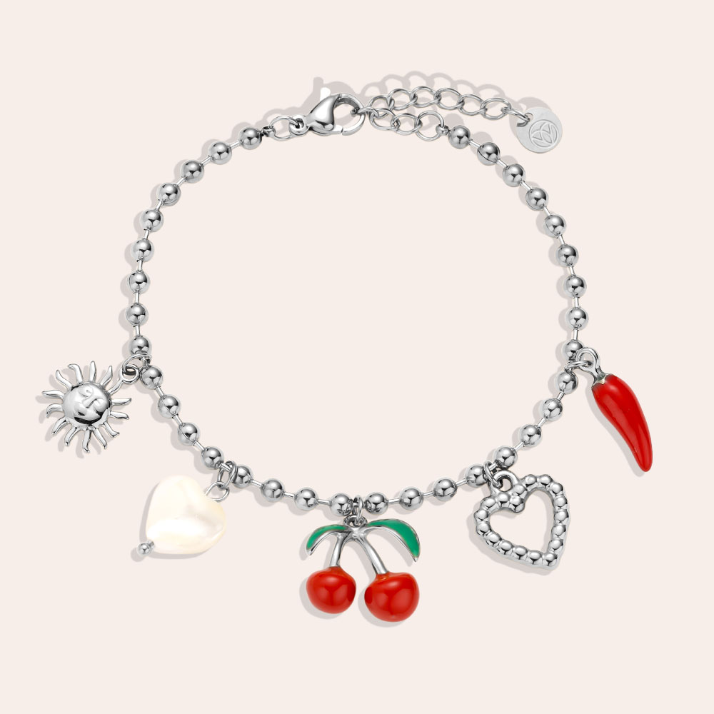 16.5cm Many Nice Charms Edelstahl Armkette   