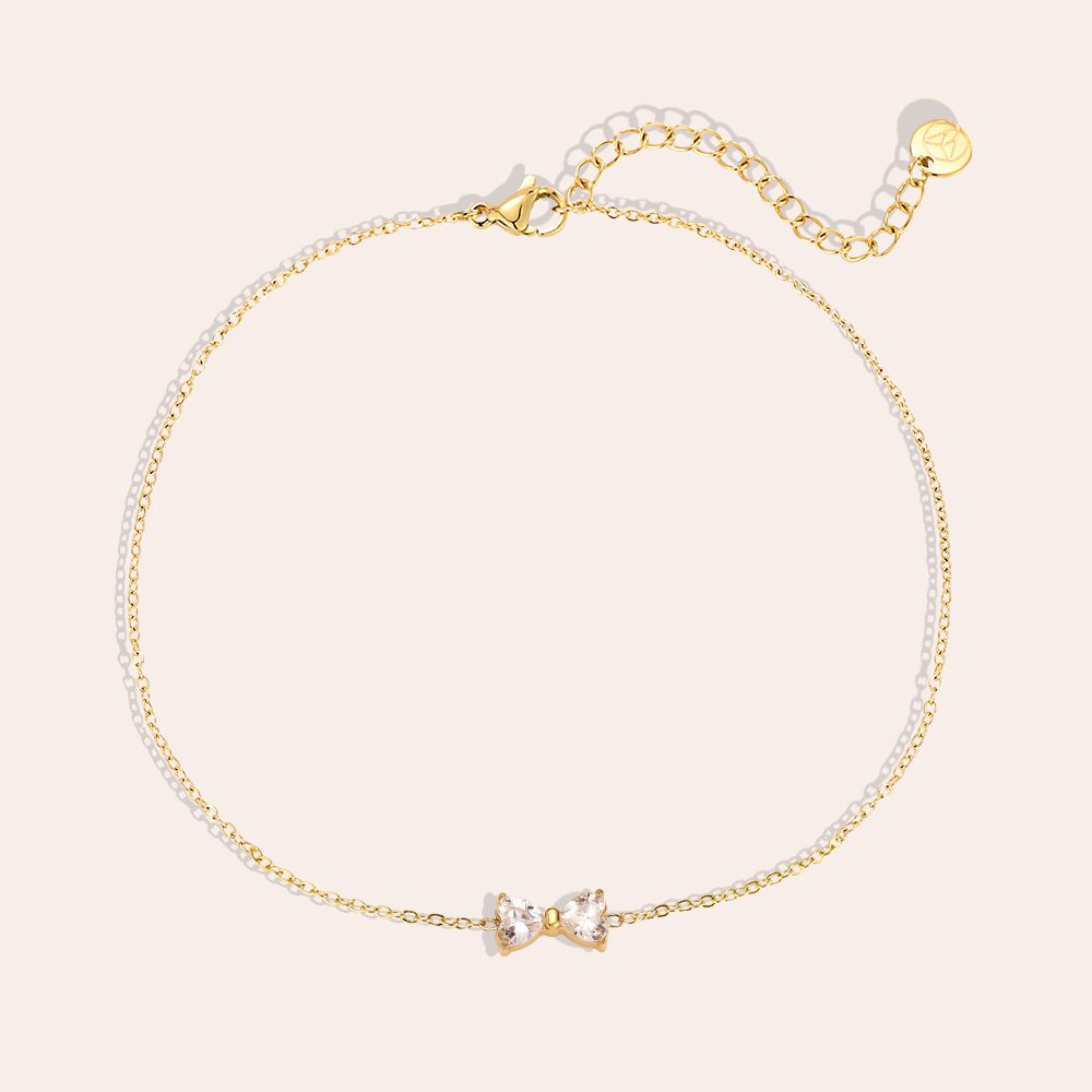 16cm Bowtie Diamond Edelstahl Armband