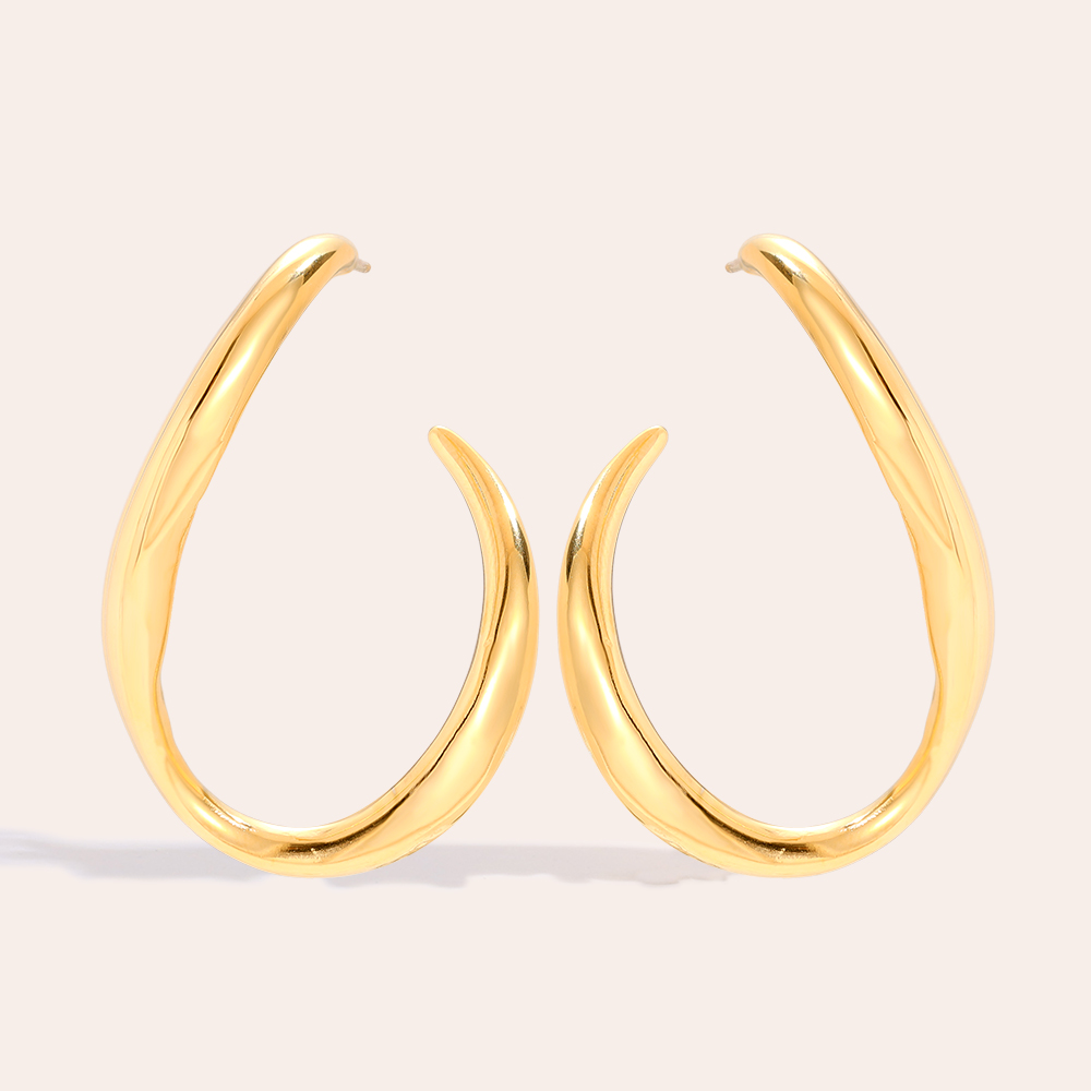 40*30mm Egg Hoop Edelstahl Ohrringe    