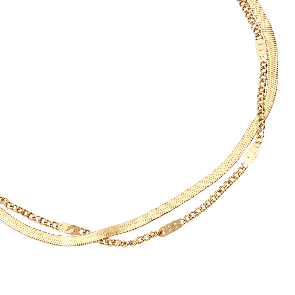 16cm Two Layer Casual Edelstahl Armkette      