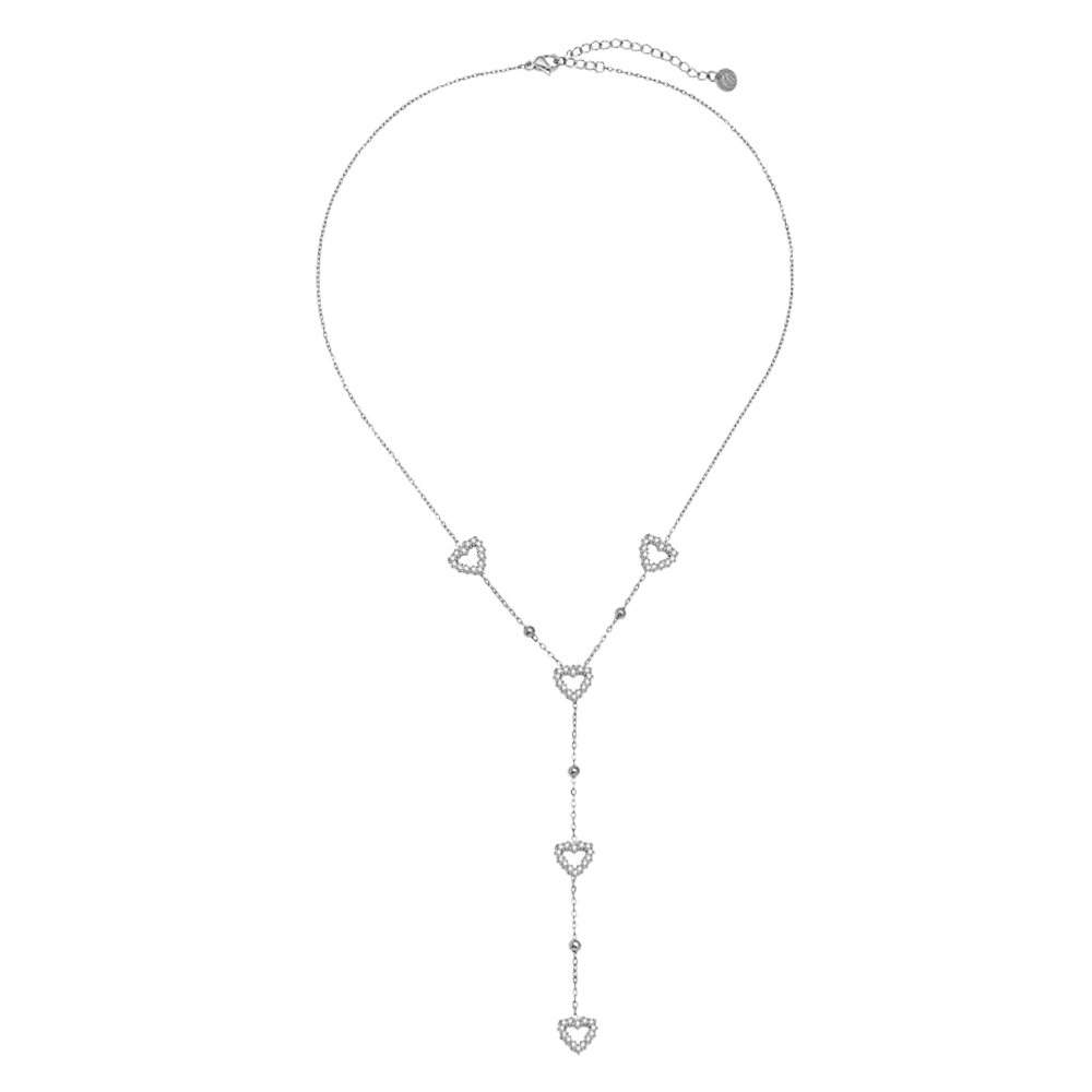 39cm Nice Diamond Heart Edelstahl Halskette       